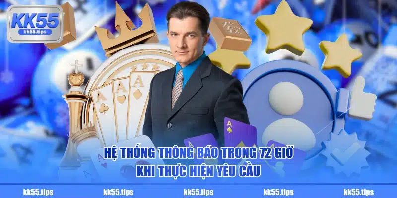Hệ thống thông báo trong 72 giờ khi thực hiện yêu cầu