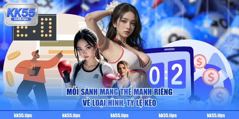 Mỗi sảnh mang thế mạnh riêng về loại hình, tỷ lệ kèo
